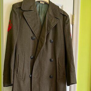 Vintage United States Marine Corps Double Breasted Wool Overcoat